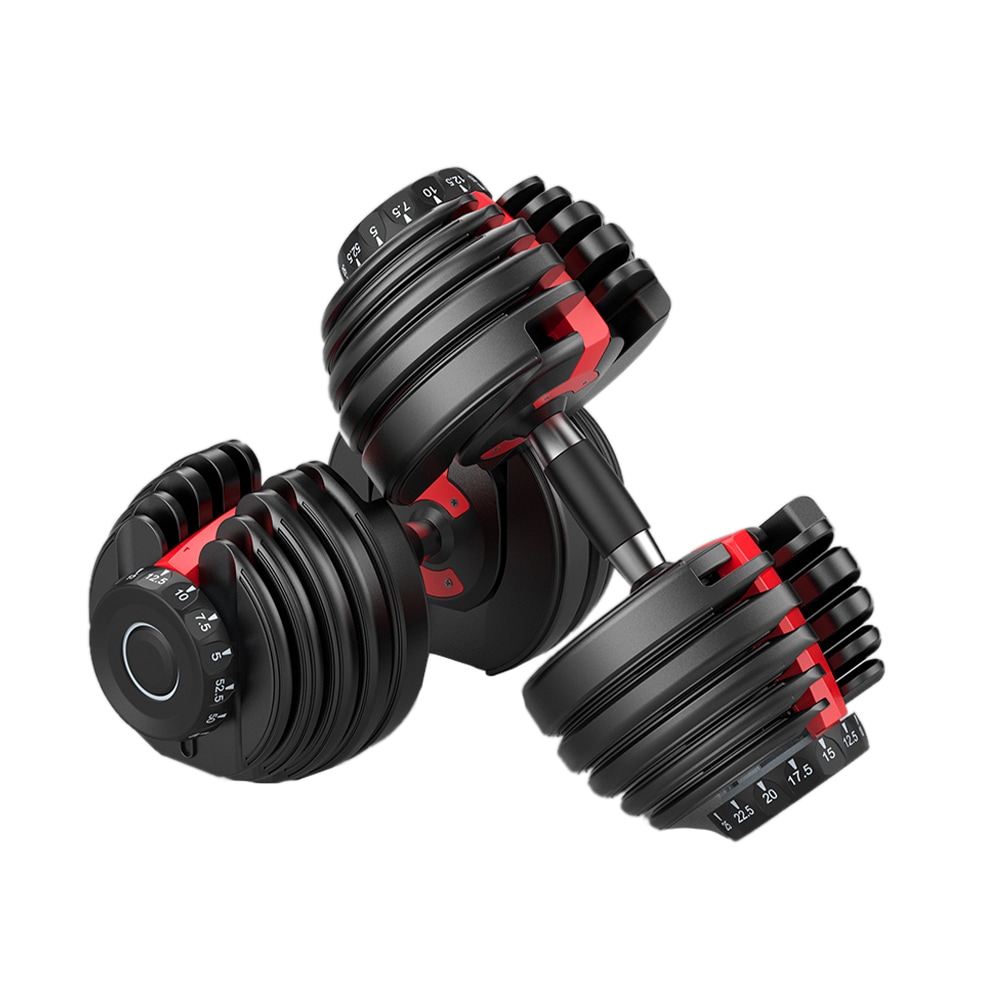 FitnessLab 48kg Adjustable Dumbbells Dumbbell Set Weight Plates Exercise Fitness 2x 24kg