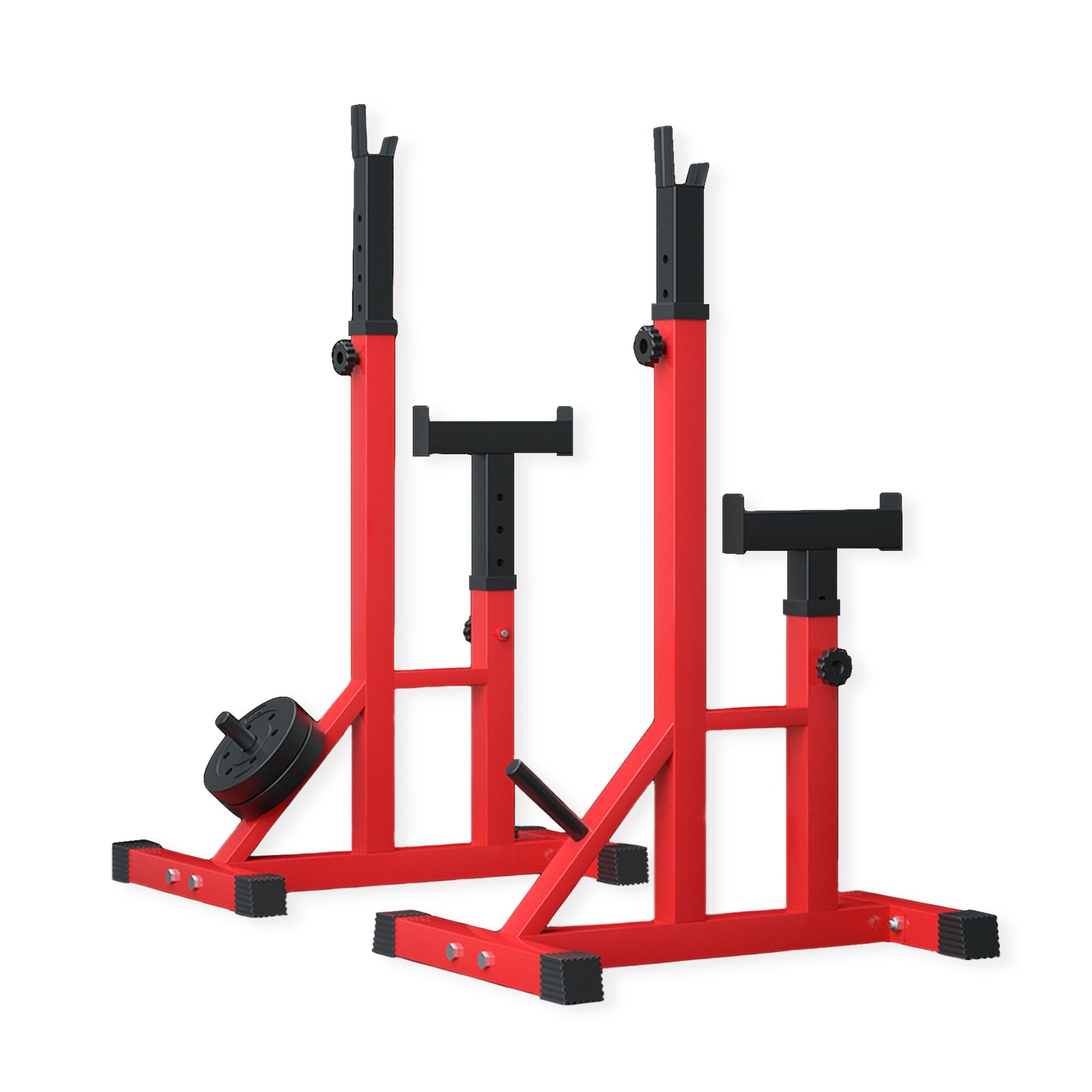 FitnessLab Adjustable Squat Rack Pair Fitness Exercise Weight Lifting Gym Home Barbell