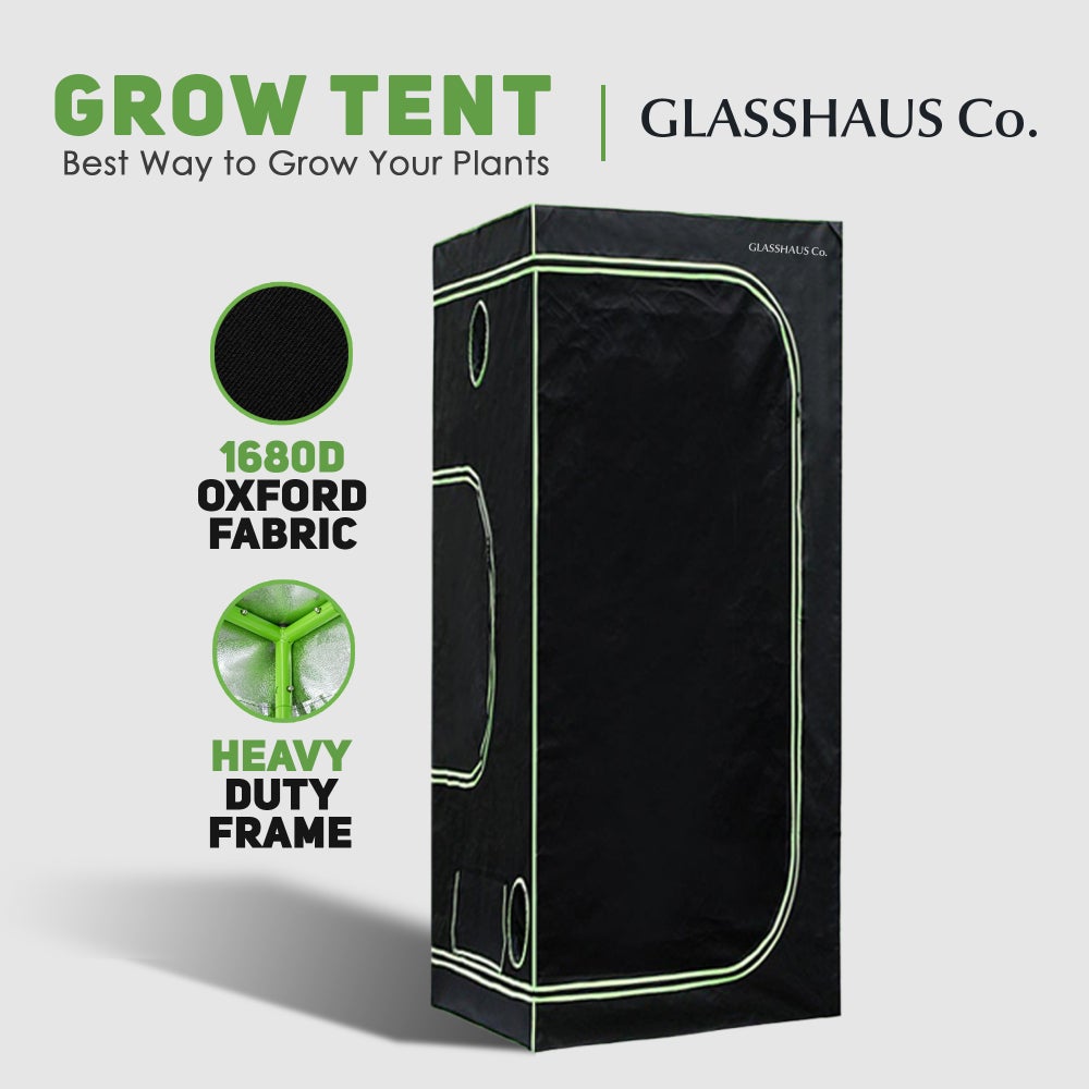 Glasshaus Grow Tent Kits Hydroponic Indoor Grow System Plant Real 1680D Oxford 11 Sizes