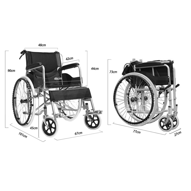 Buy MediPro 24" Foldable Wheelchair Manual Folding Wheel Chair Portable