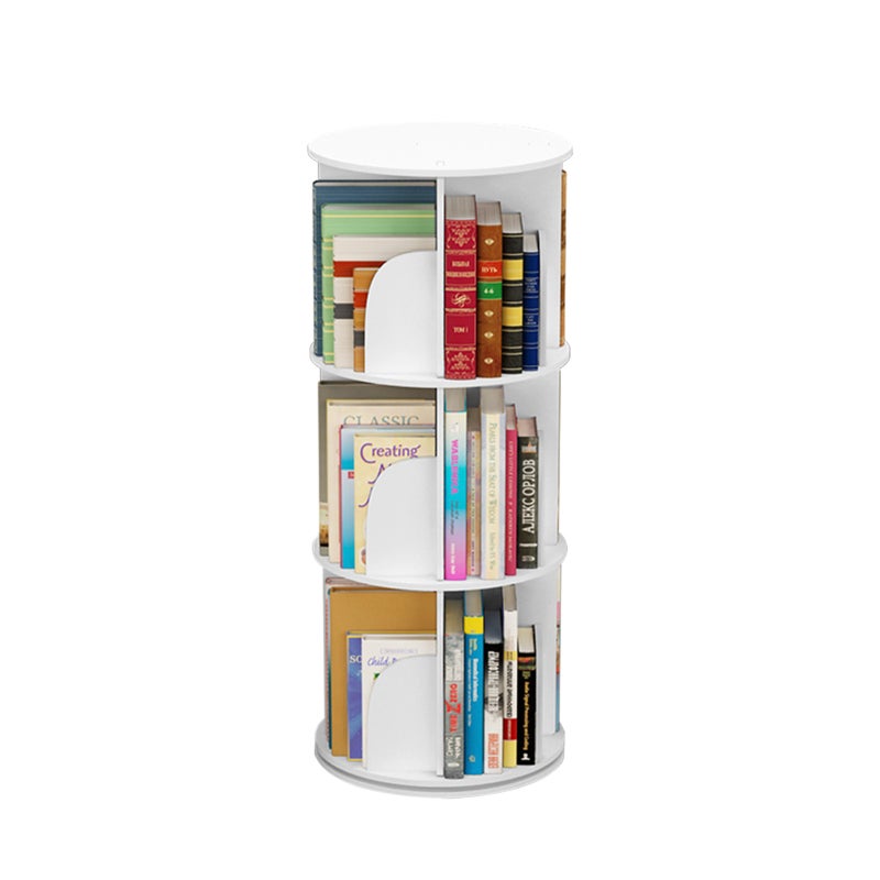 Buy 3 Tiers Versatile Round Wooden Rotating Swivel Bookshelf Bookcase  Cabinet White 97CM - MyDeal