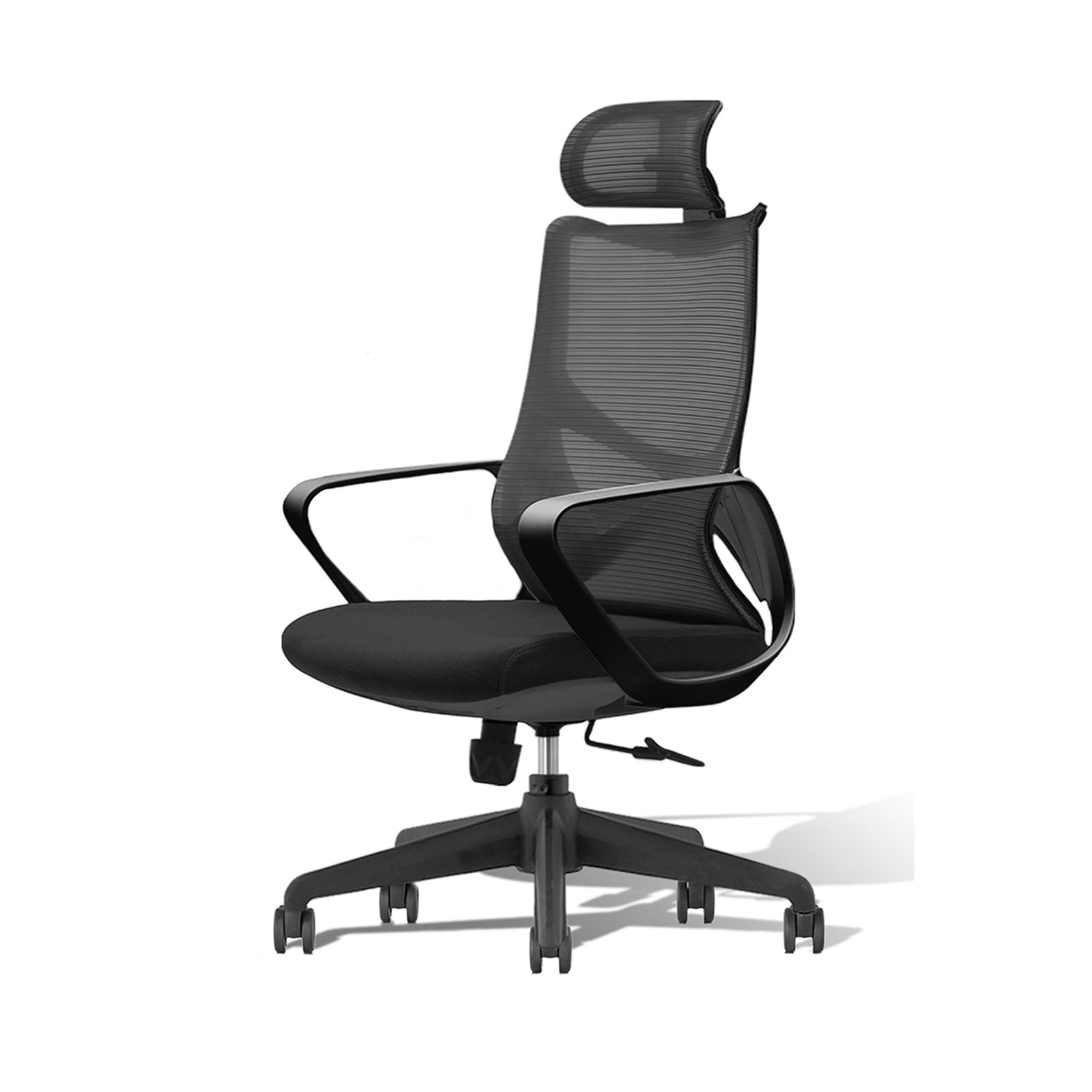 MIUZ COSMO Ergonomic Office Chair With Headrest Adjustable Computer Chair Breathable Mesh Grey Black