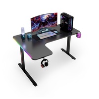 MIUZ RGB LED Gaming Desk Computer Home Office Writing Desk Racer Table
