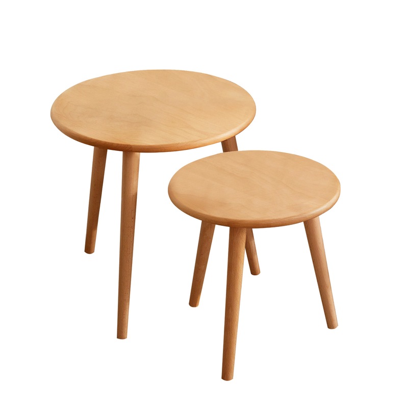 Buy MIUZ Set of 2 Round Table Small Coffee End Tables for Living Room