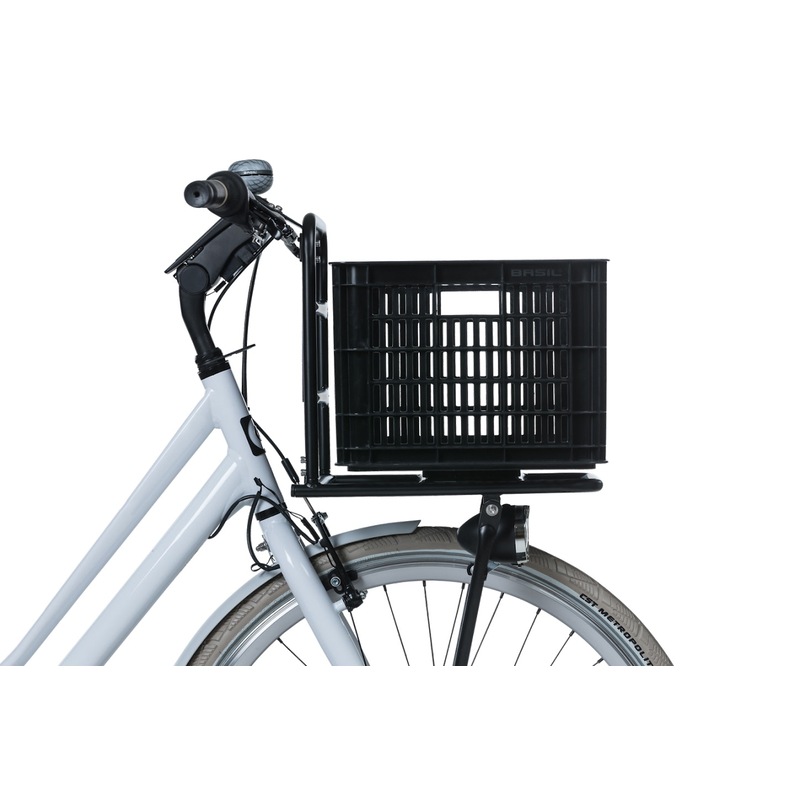 Panier Vélo Basil Crate M – 29,5 L – Plastique Noir – 45 X 35 X 25 Cm
