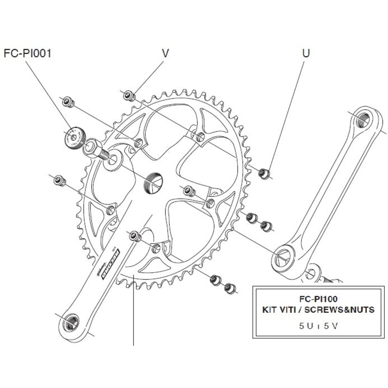 Buy Campagnolo Crankset Screws And Bolts FC-PI100 - MyDeal