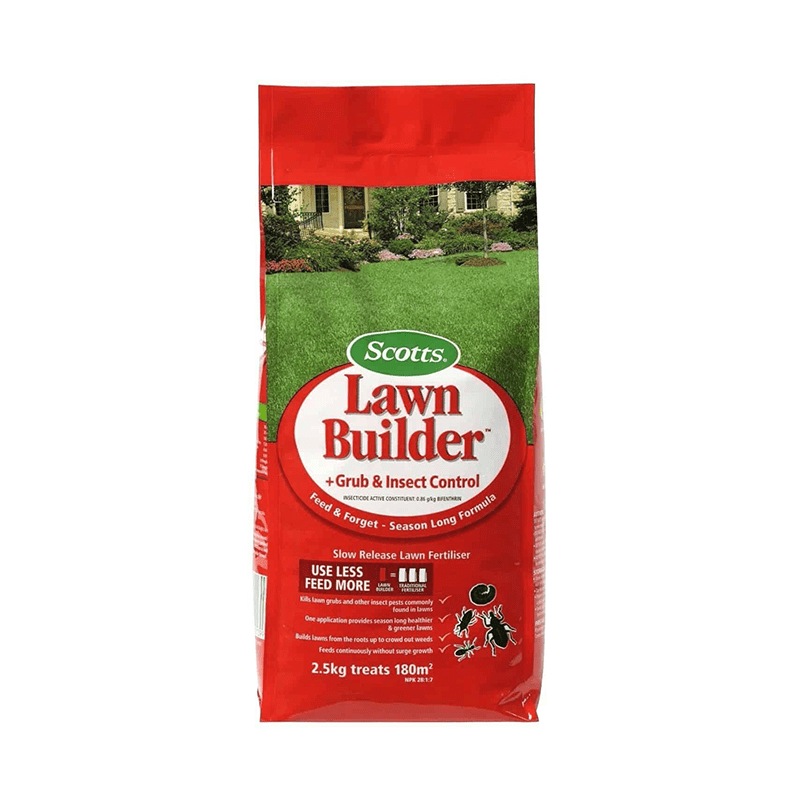 Buy Lawn Fertiliser + Grub & Insect Control Scotts Lawn Builder Slow Release 2.5kg MyDeal