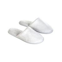 Closed Toe Velour 28cm White Hotel Slipper x 100 Pairs