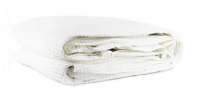 Buy Cotton Waffle Blanket White - Double / Queen - MyDeal