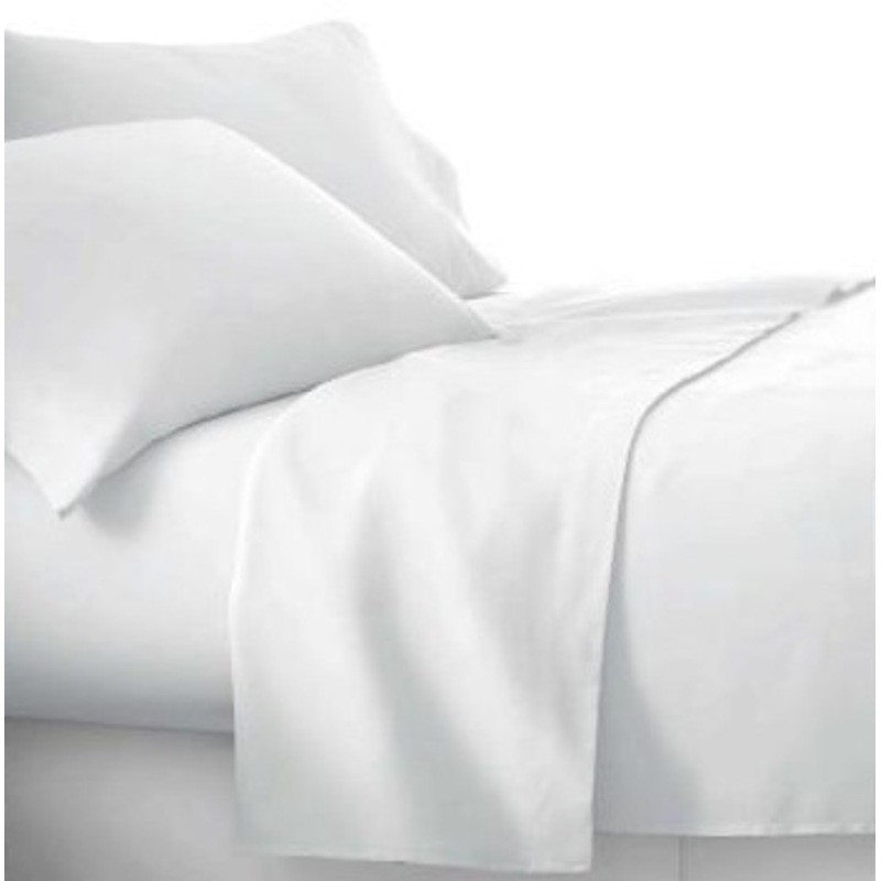 Buy Long Single Fitted Sheet Cotton Rich Percale White MyDeal