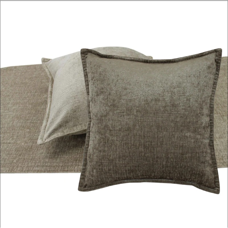 Buy Parker Mocha Bed Runner & Cushion Set King MyDeal