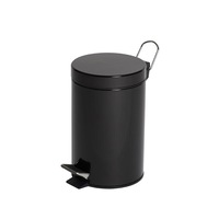 Powder Coated 3 Litre Black Bathroom Bin x 1