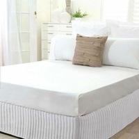 King Single White Quilted Bed Valance