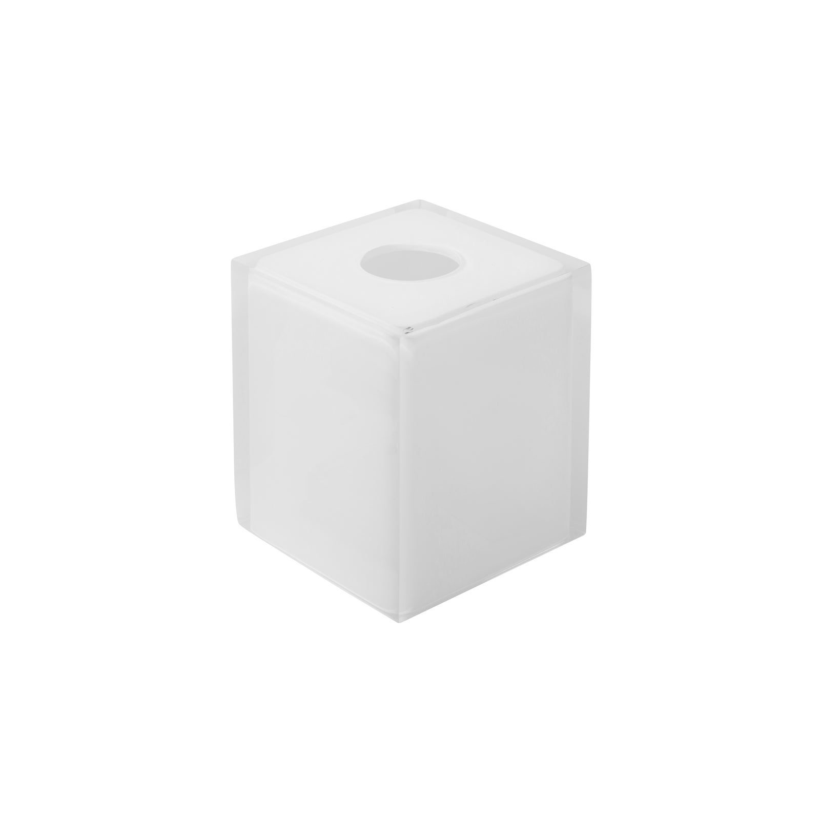 White Resin Tissue Box Square