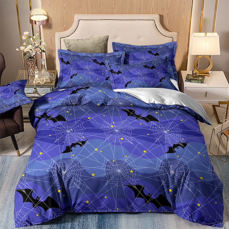 Buy Batman Black Logo Spiderweb Single Double Queen King - Quilt Cover 