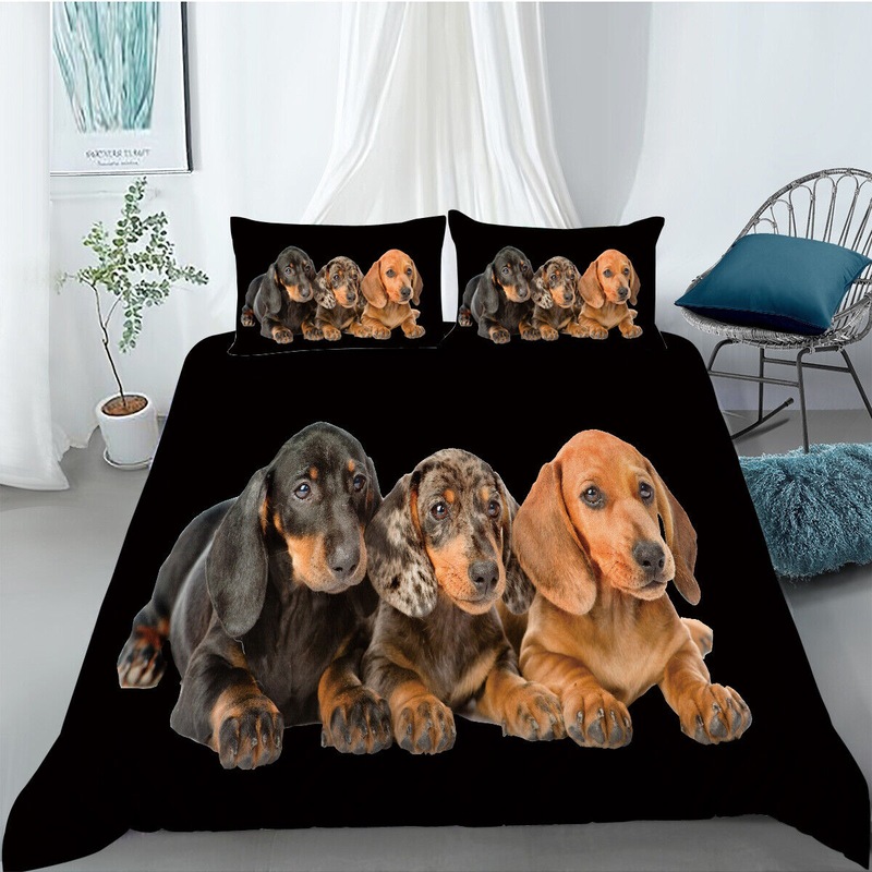 Buy Dachshund Dog Quilt Cover Set, Single,Double,Queen,King MyDeal