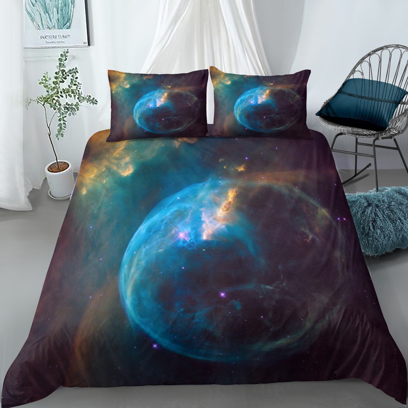 Buy Galaxy planet earth Quilt cover set,Single,Double,Queen,King ...