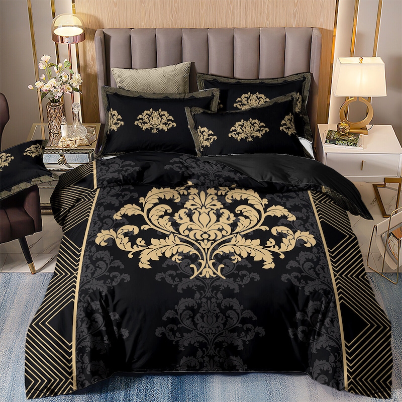 Buy Mandala paisley black Queen/King - Quilt Cover Set, geometric - MyDeal