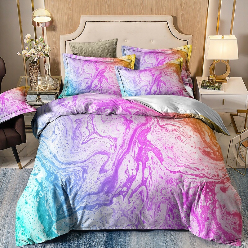 Buy Marble rainbow Single/Double/Queen/King Quilt Cover Set MyDeal