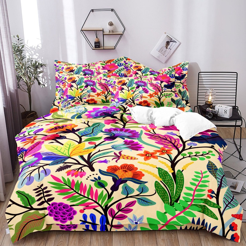 Buy Wild tropical flowers Double/Queen/King Quilt Cover Set MyDeal