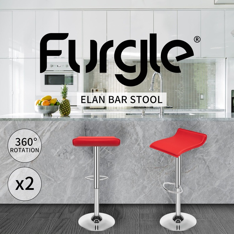 Buy 2 x Gas Lift Bar Stools Swivel Bar Stool Kitchen Chairs Leather