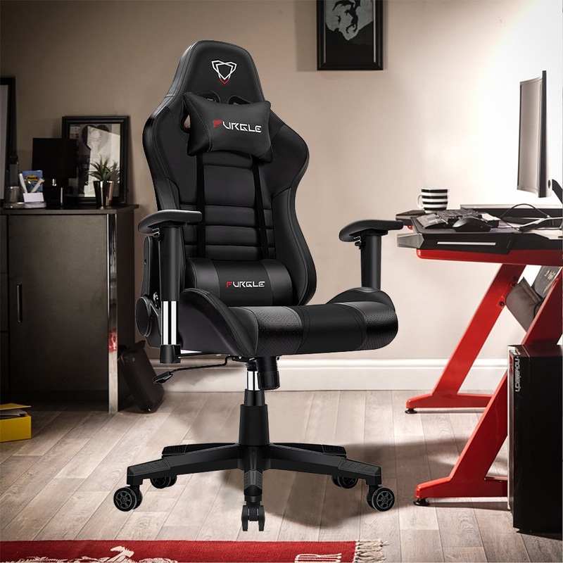 Buy Furgle Gaming Chair Ergonomic PU Leather Recliner Swivel Office ...