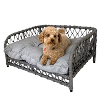 JACOB Pet Basket Bed for Small Cat & Dog- Grey