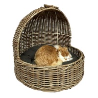MAIA Pet Basket Bed for Small Cat & Dog- Light Brown