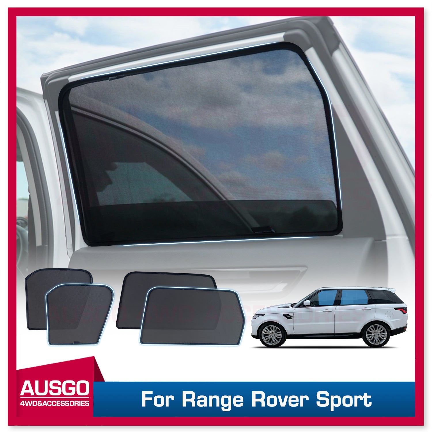 Magnetic Window Sun Shade for LAND ROVER Range Rover Sport L494 Series 2013-2022 UV Protection Mesh Cover Sun Shades 4 PCS