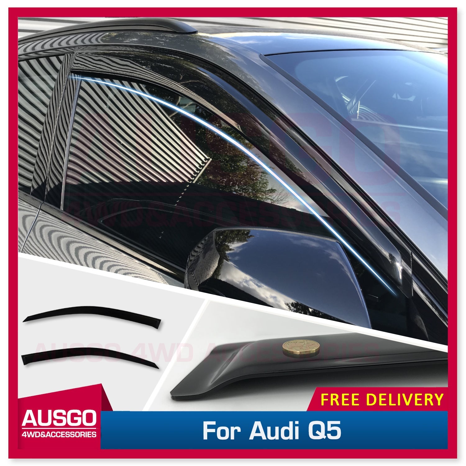 Luxury Weather Shields for Audi Q5 FY Series 2017-Onwards Weathershields Window Visors 2pcs