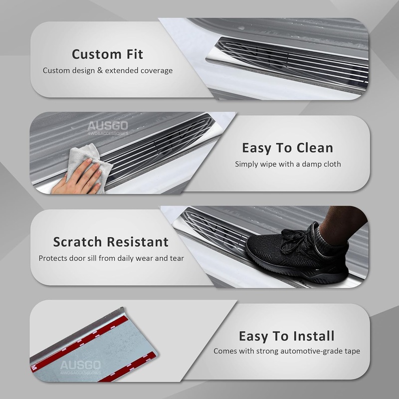 Buy For Ford Ranger NextGen 2022+ Stainless Steel Scuff Plate Door