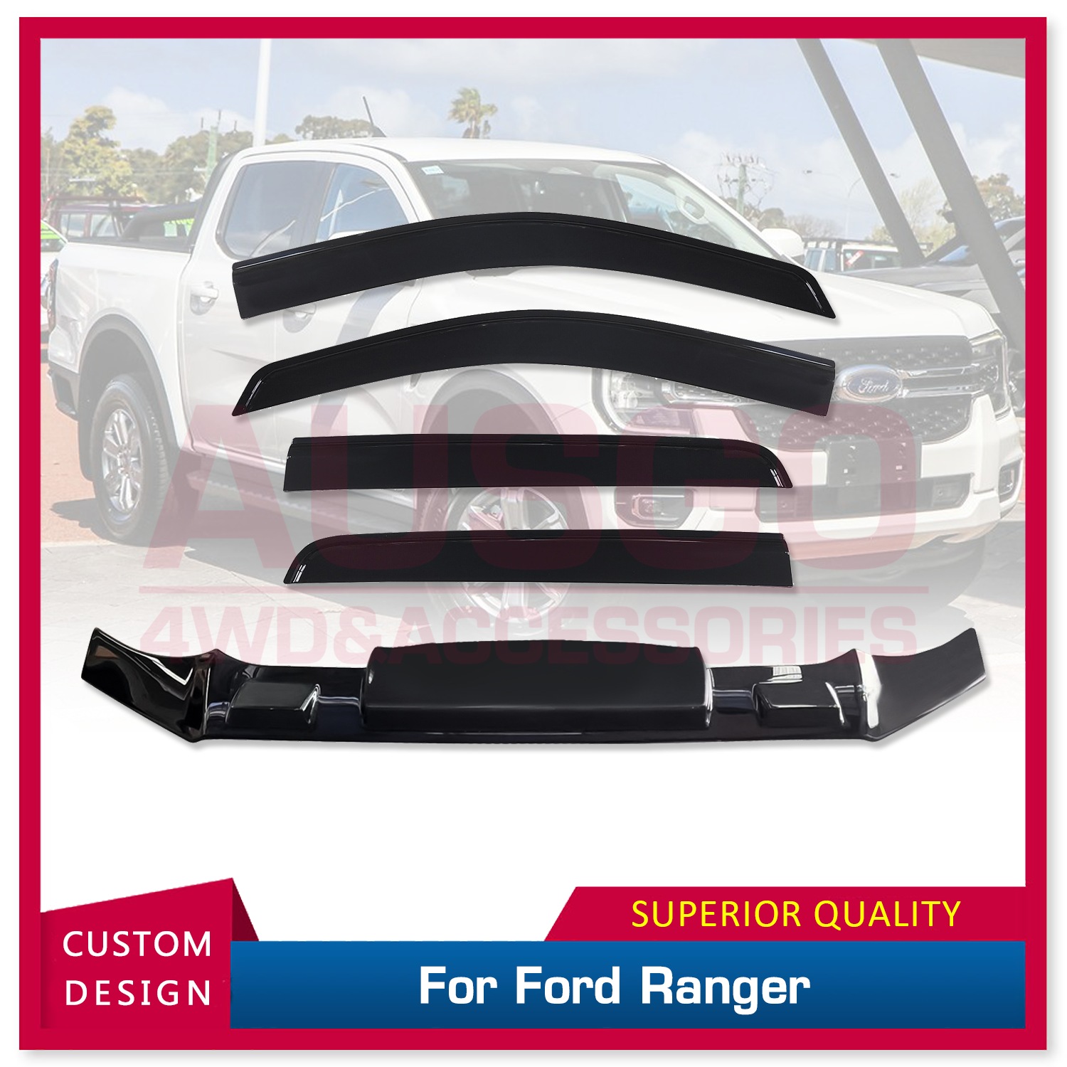 Buy Injection Weather Shields+ Luxury Bonnet Protector for Ford Ranger ...