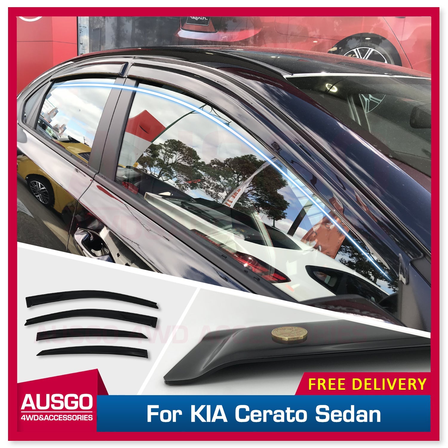 Luxury Weather Shields for KIA Cerato BD Series Sedan 2018-Onwards Weathershields Window Visors