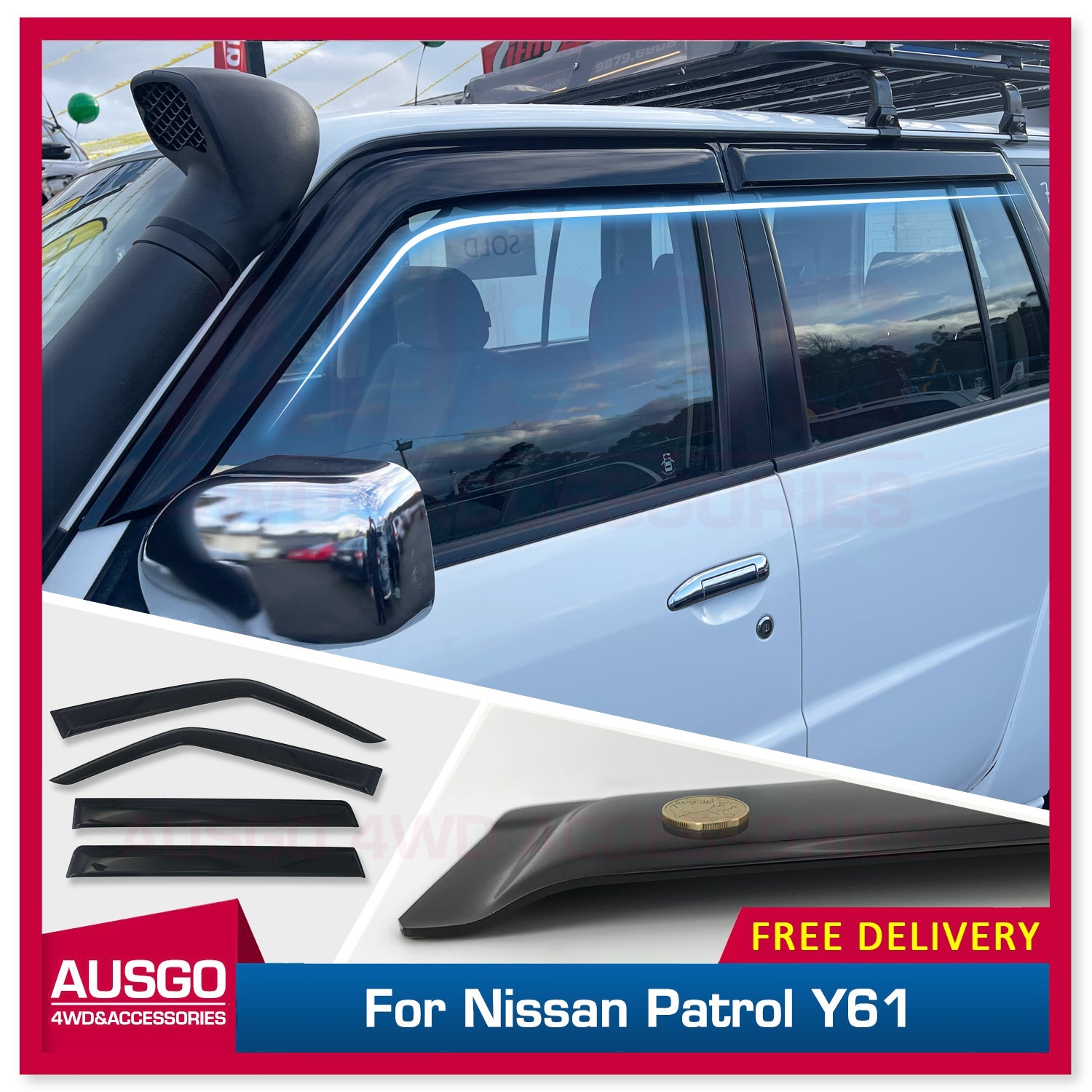 Luxury Weather Shields for Nissan Patrol GU Y61 1998-2016 Weathershields Window Visors