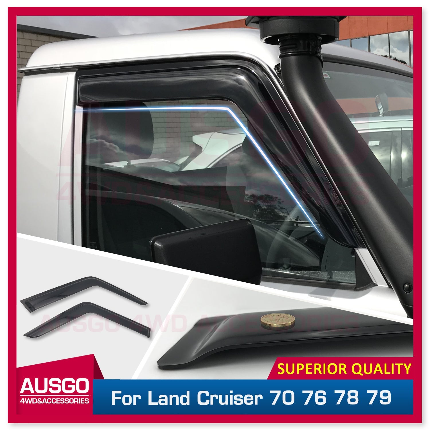 Luxury Weather Shields for Toyota Land Cruiser Landcruiser 70 76 78 79 Series Weathershields Window Visors LC70 LC76 LC78 LC79