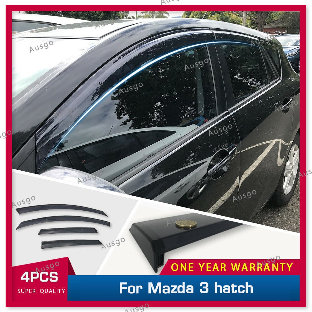 Injection Weather Shields For Mazda 3 BL Series Hatch 2009-2013 Weathershields Window Visors