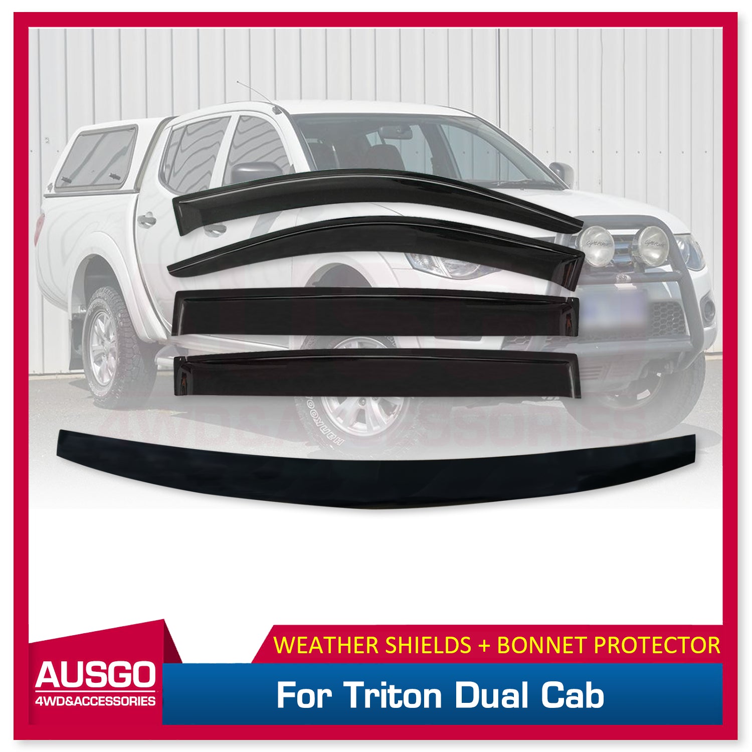 Buy Weather Shields + Bonnet Protector for Mitsubishi Triton Dual Cab ...