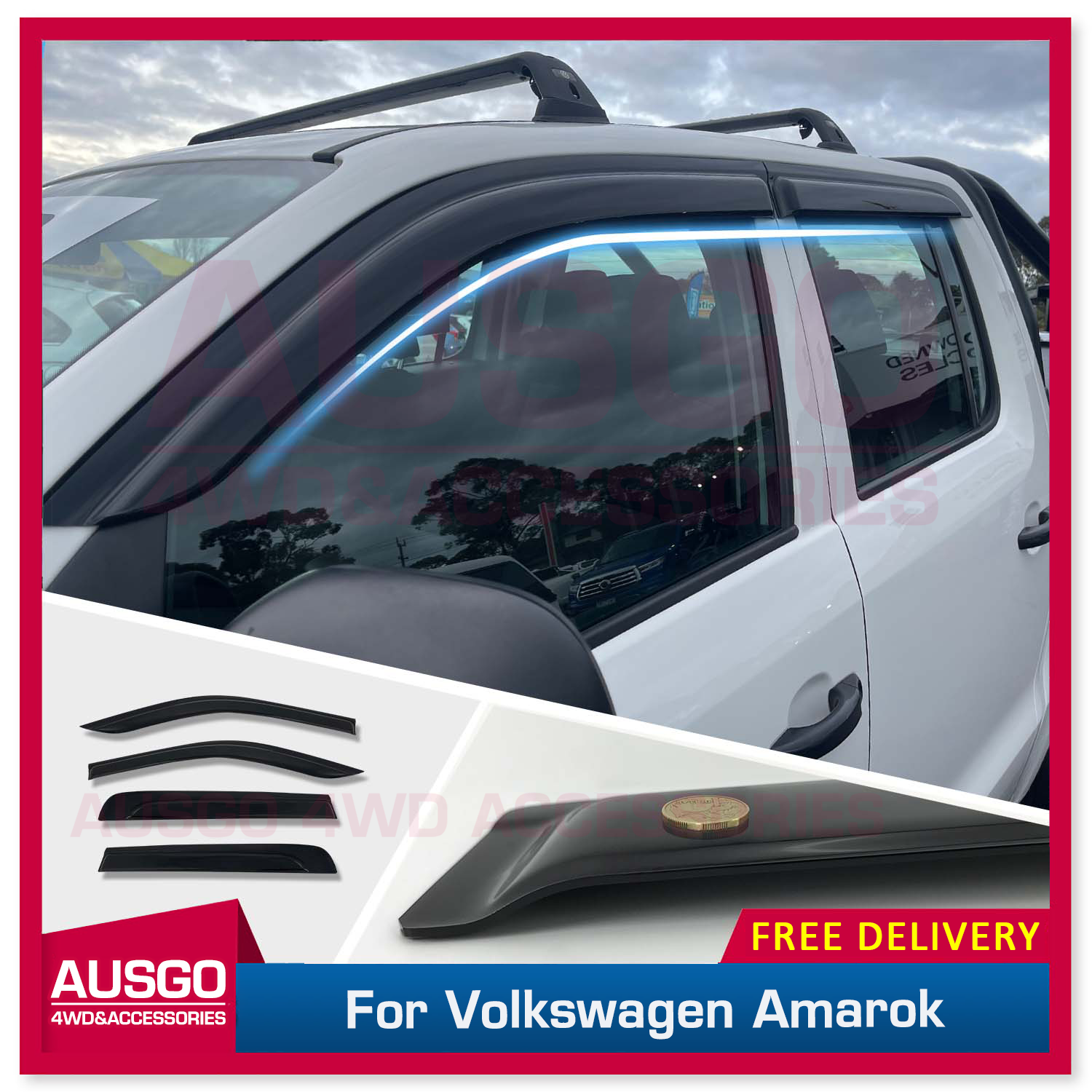 Luxury Weather Shields for Volkswagen Amarok 2H Series Dual Cab 2009-2022 Weathershields Window Visors