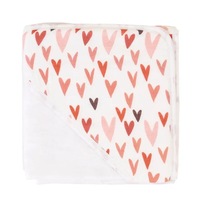 Hooded Towel - Love hearts