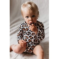 Long Sleeve Bodysuit for kids - Natural Leopard