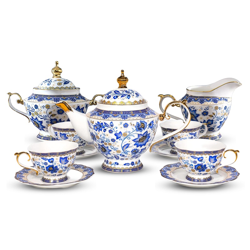 Buy Bone China Tea Set Cup Saucer Pot and Jug Italian Floral Style