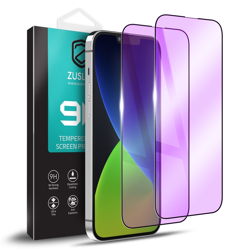 Buy [2 Pack] ZUSLAB iPhone 13 Pro AntiBlue Light Tempered Glass Screen