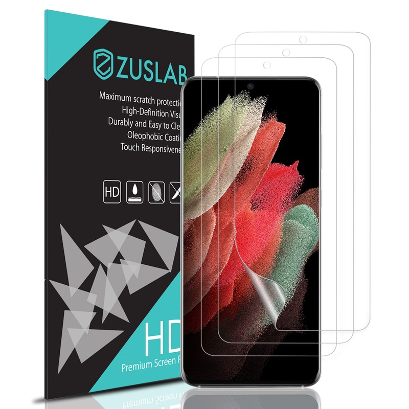 Buy [3 Pack] ZUSLAB Galaxy S21 5G Flexible TPU HD Clear Film Self
