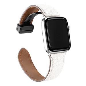 ZUSLAB Apple Watch Leather Band for 9/8/7 41mm- 6/SE/5/4/3/2 40mm 38mm Top Genuine Leather Replacement Strap - White