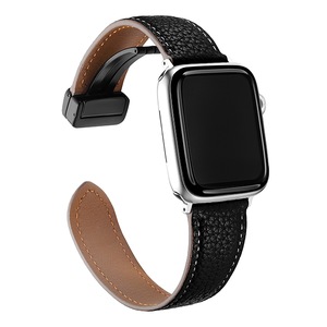 ZUSLAB Apple Watch Leather Band for 9/8/7 49mm 45mm- 6/SE/5/4/3/2 44mm 42mm Top Genuine Leather Replacement Strap - Black