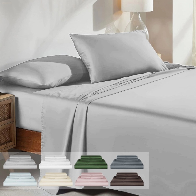 Buy 100 Cotton Sheet Sets Deep Fitted Flat Pillowcases Ultra Soft