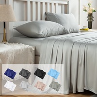 LINENOVA 100% Natural Luxury Bamboo Sheet Sets Pillowcases Flat Fitted Sheet Pillowcases All Size