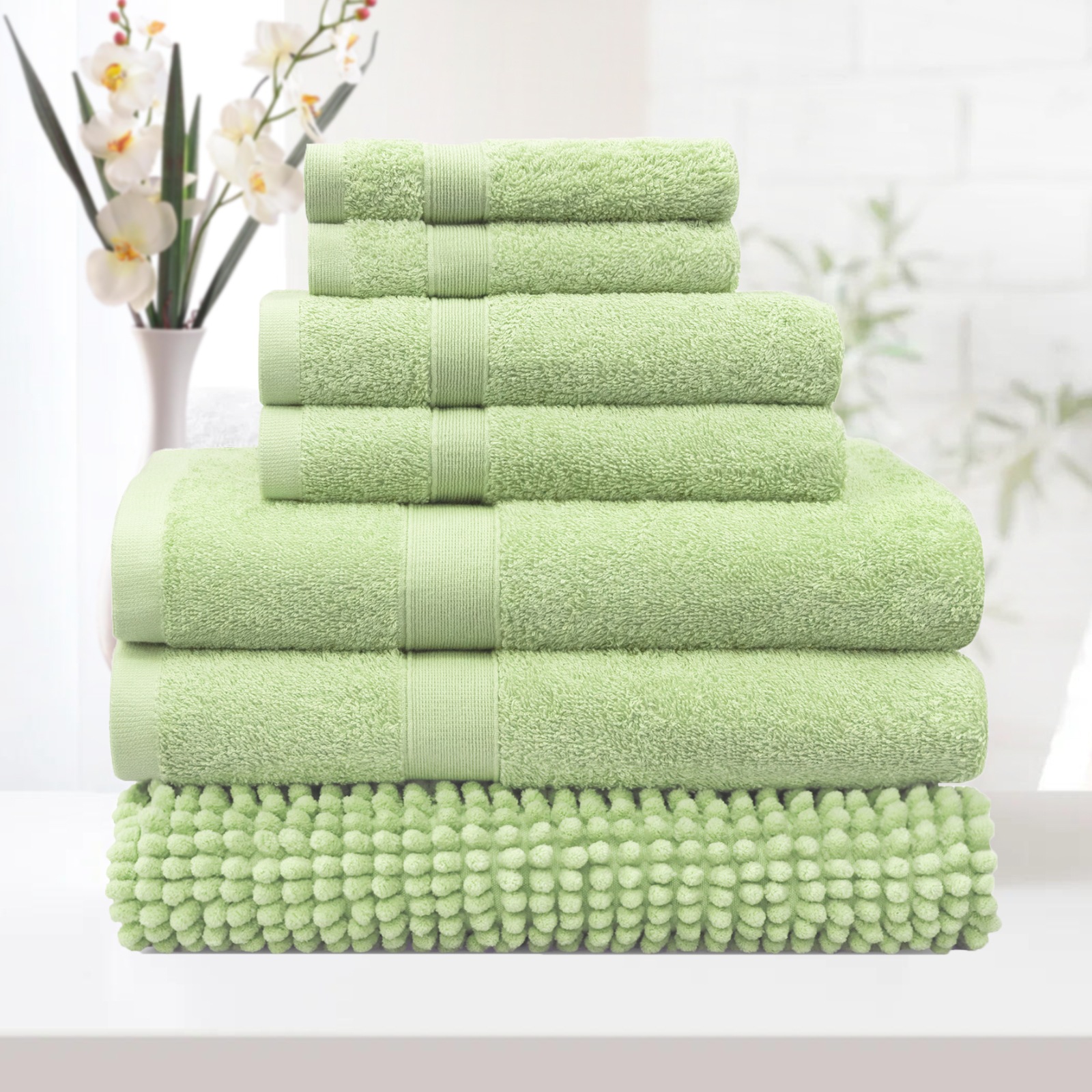 Buy JustLinen Superior Quality Bath Towel Sets Chenille Bath Mat