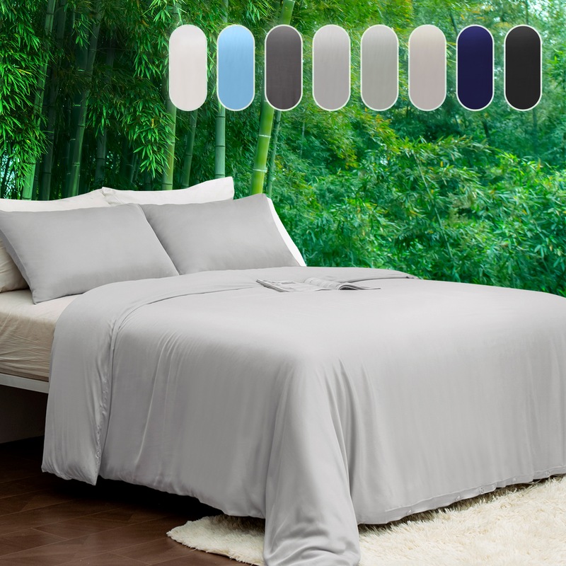 Buy LINENOVA 100 Natural Bamboo Quilt Cover Set Breathable Silk Soft