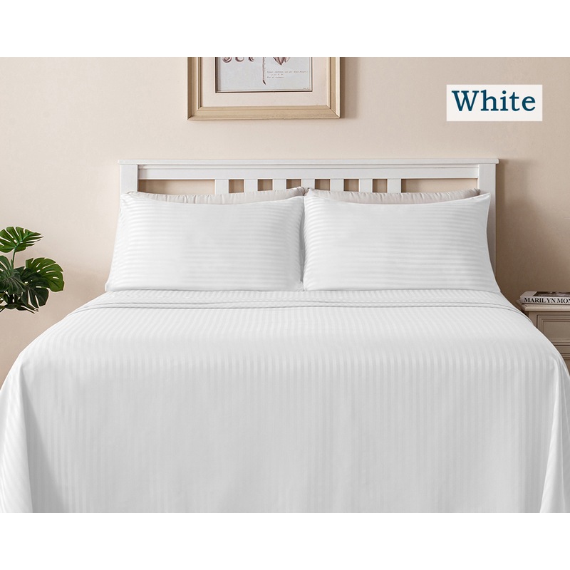 Buy LINENOVA 1800TC Ultra Soft Comfort Sheet Sets Striped Bed Sheets 8